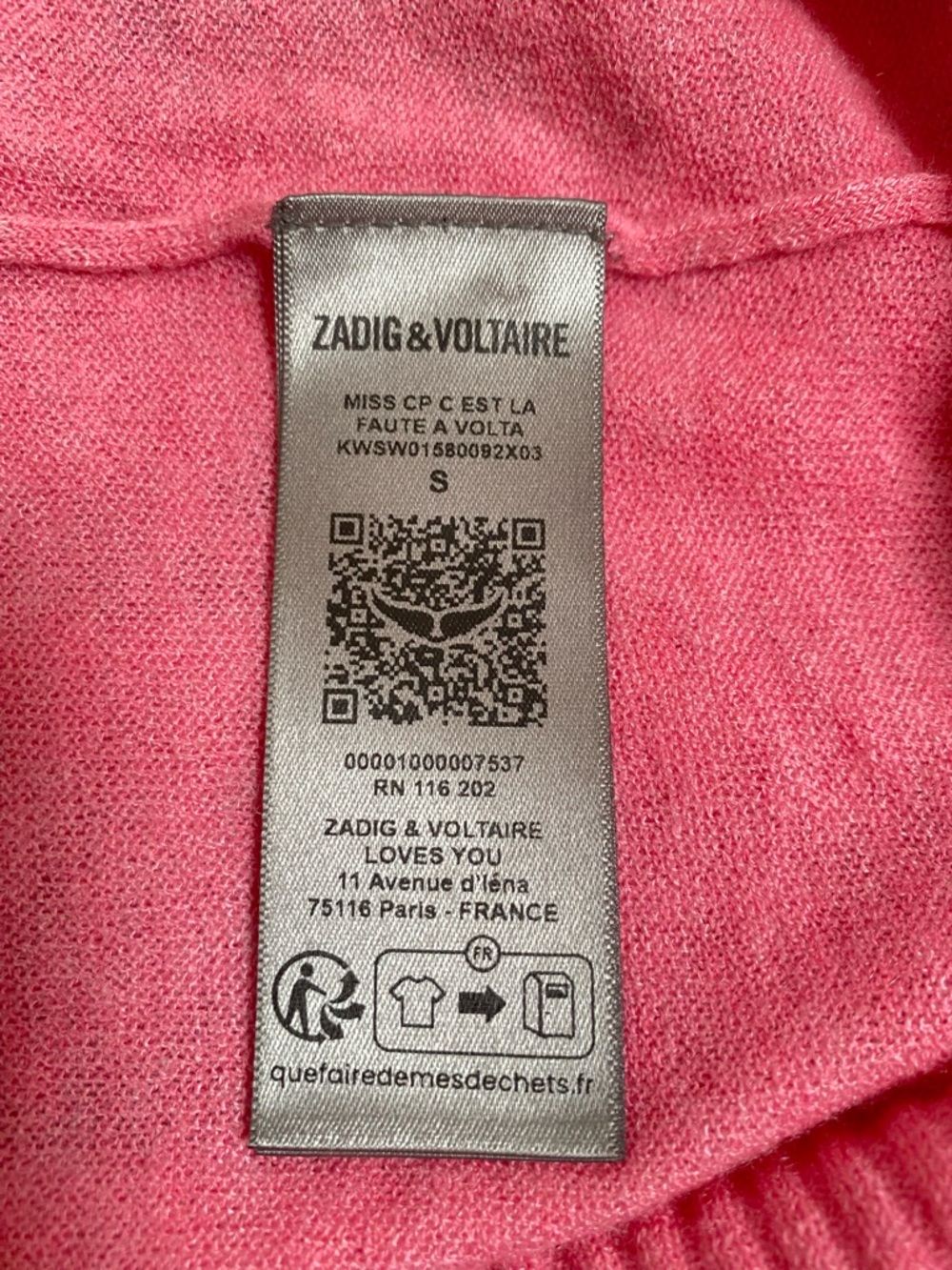 New Zadig & Voltaire Miss Graphic Cashmere Sweater - Picture 8 of 14